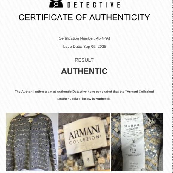 Armani Collezioni Women's Gray and Cream Striped Jacket - Picture 9 of 9